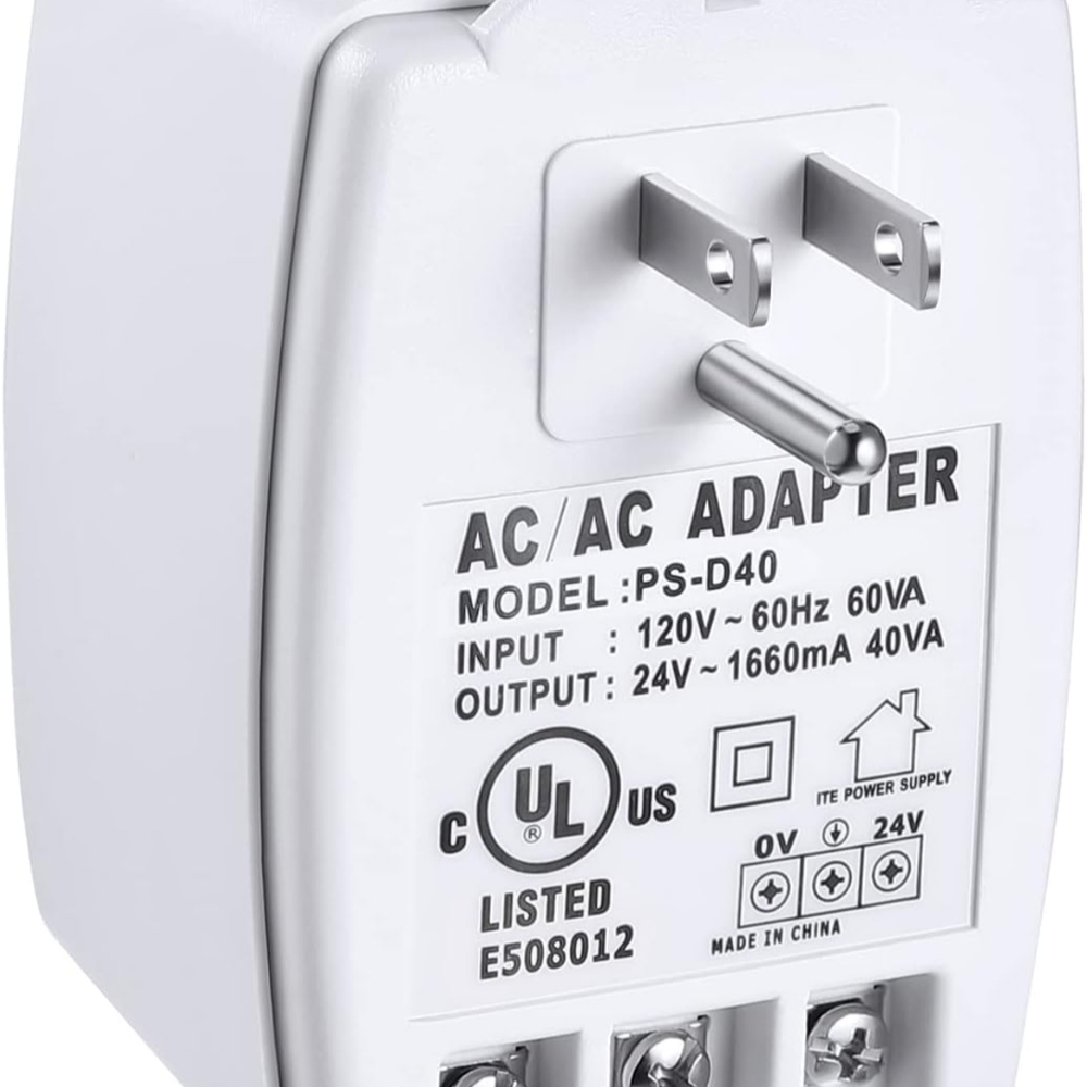 24V Transformer,40 VA AC Transformer Plug In With PTC Fuse (40)